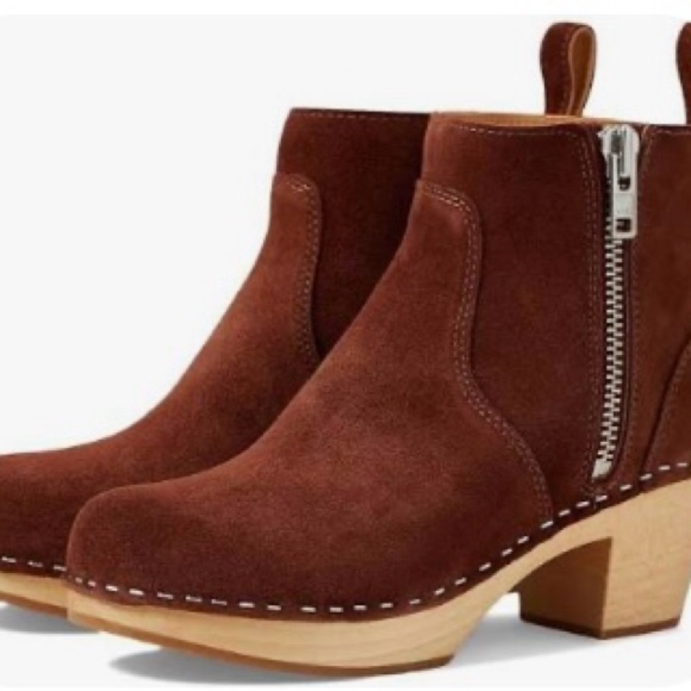 Swedish Hasbeens Brown Suede Ankle Boots